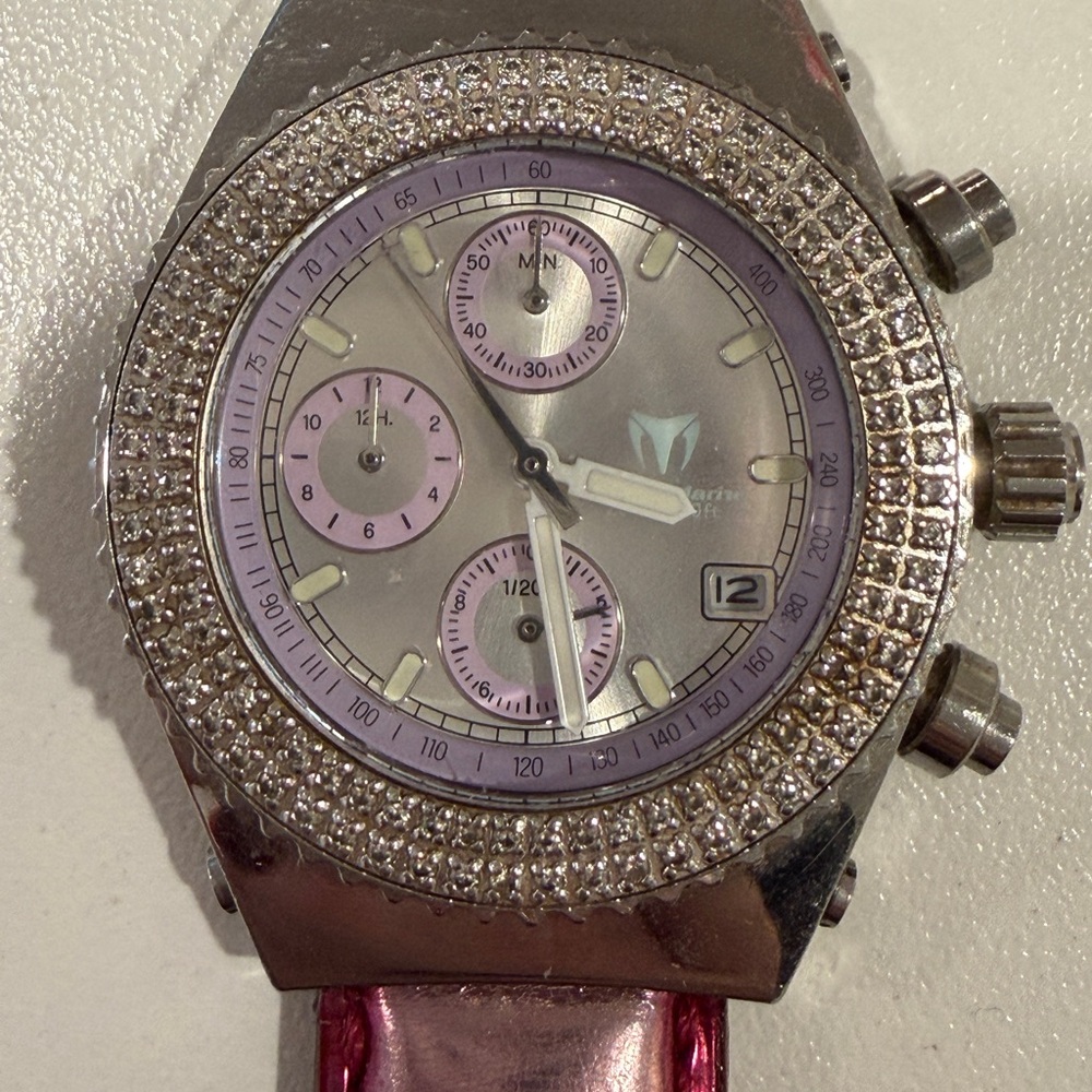 Techno Marine diamond watch face.